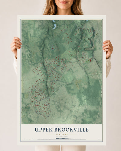 Upper Brookville, New York map print, 24" x 36" Archival Matte Print mockup