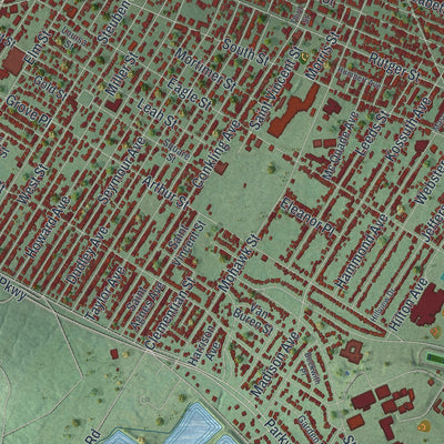 Close-up 1 of the Utica, New York map artwork