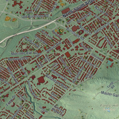 Close-up 2 of the Utica, New York map artwork
