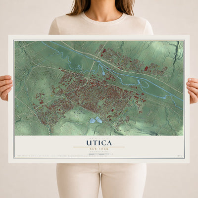 Utica, New York map print, 18" x 24" Archival Matte Print mockup