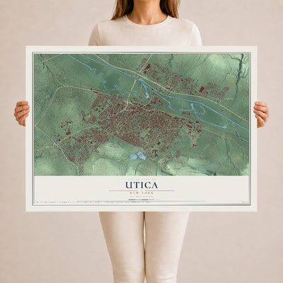 Utica, New York map print, 24" x 36" Archival Matte Print mockup
