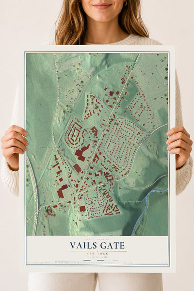 Vails Gate, New York map print, 18" x 24" Archival Matte Print mockup