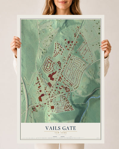 Vails Gate, New York map print, 24" x 36" Archival Matte Print mockup