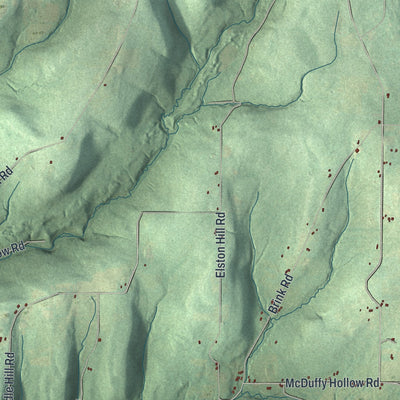 Close-up 1 of the Van Etten, New York map artwork