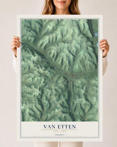 Van Etten, New York map print, 24" x 36" Archival Matte Print mockup