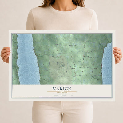 Varick, New York map print, 12" x 18" Archival Matte Print mockup