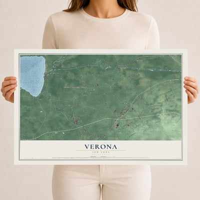 Verona, New York map print, 12" x 18" Archival Matte Print mockup