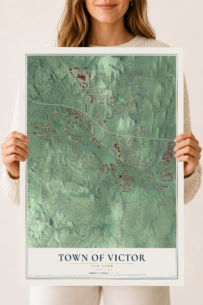 Victor, New York map print, 18" x 24" Archival Matte Print mockup