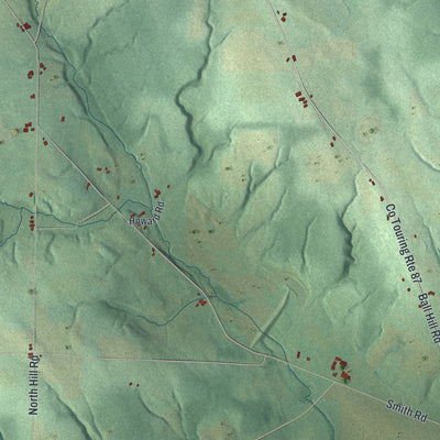 Close-up 1 of the Villenova, New York map artwork