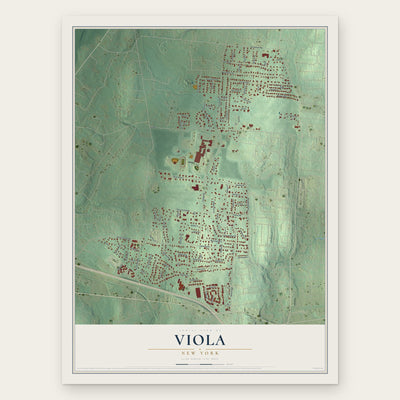 Viola, New York map print, the full design