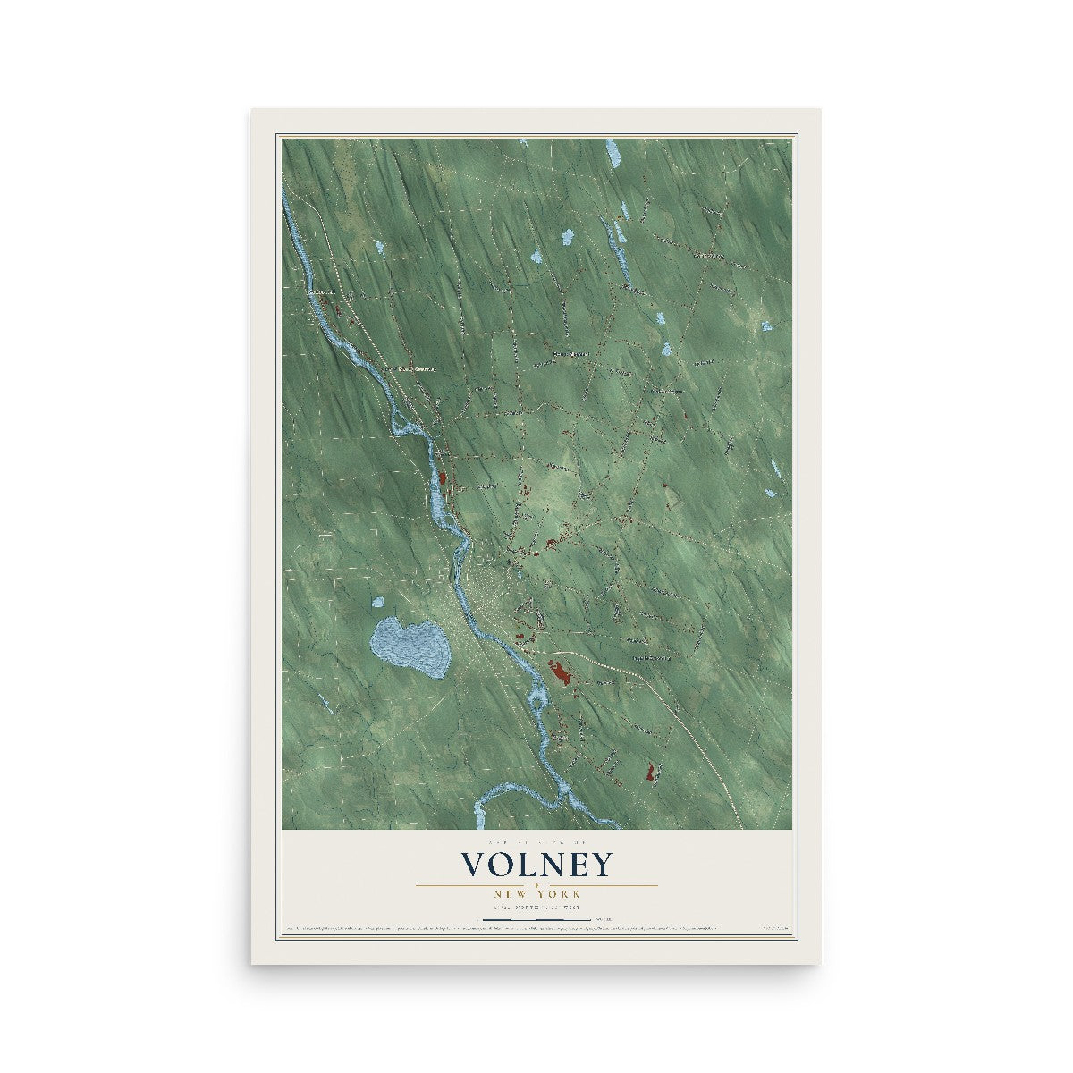 Volney, New York map print, 12" x 18" Archival Matte Print mockup