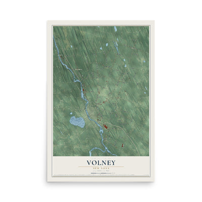 Volney, New York map print, 12" x 18" Archival Matte Print mockup