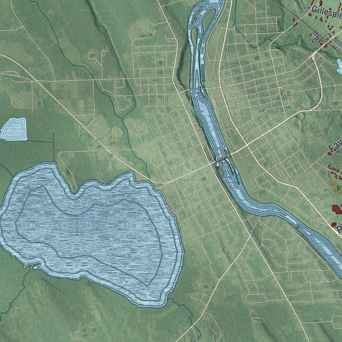 Close-up 1 of the Volney, New York map artwork