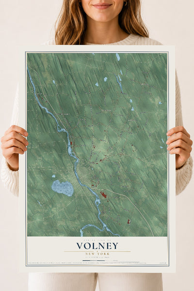 Volney, New York map print, 18" x 24" Archival Matte Print mockup