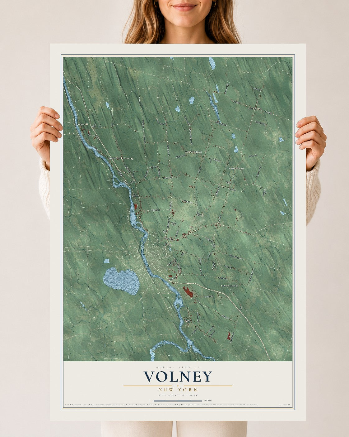 Volney, New York map print, 24" x 36" Archival Matte Print mockup