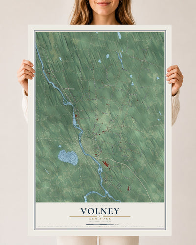 Volney, New York map print, 24" x 36" Archival Matte Print mockup