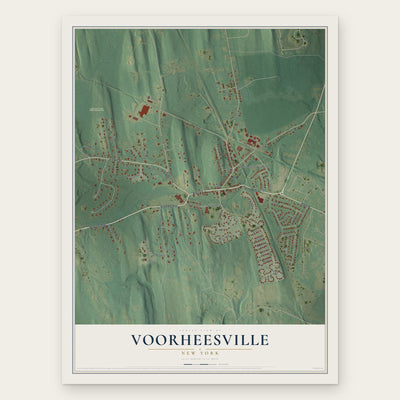 Voorheesville, New York map print, the full design