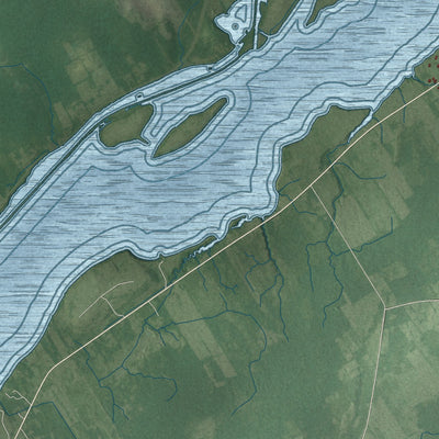 Close-up 2 of the Waddington, New York map artwork
