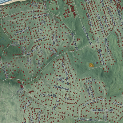 Close-up 1 of the Wading River, New York map artwork