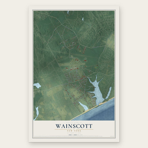 Wainscott, New York map print, the full design