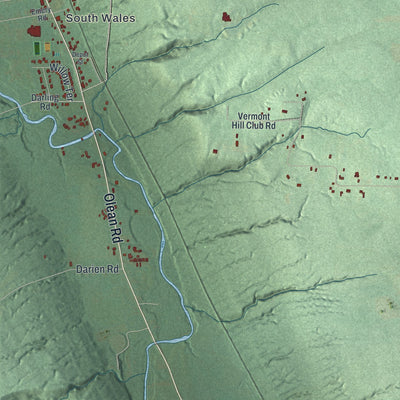 Close-up 1 of the Wales, New York map artwork