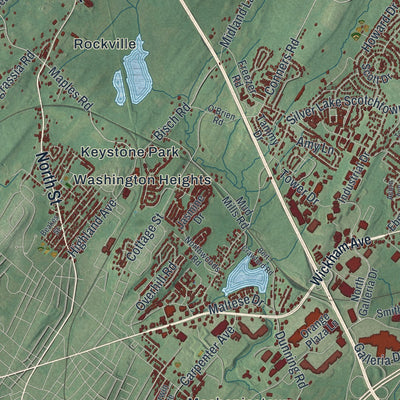 Close-up 1 of the Wallkill, New York map artwork