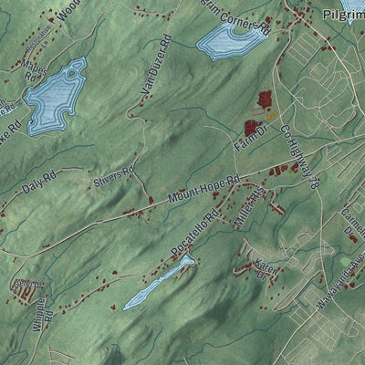 Close-up 2 of the Wallkill, New York map artwork