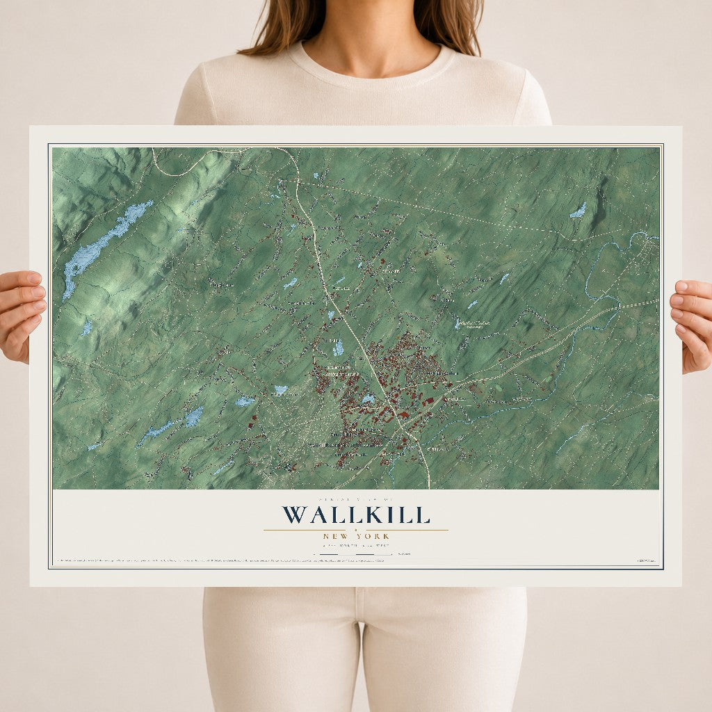 Wallkill, New York map print, 18" x 24" Archival Matte Print mockup