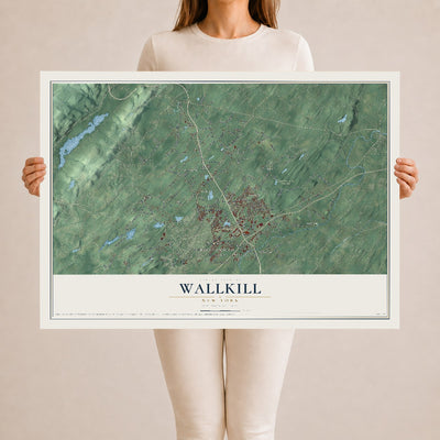 Wallkill, New York map print, 24" x 36" Archival Matte Print mockup