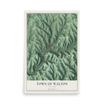 Walton, New York map print, 12" x 18" Archival Matte Print mockup