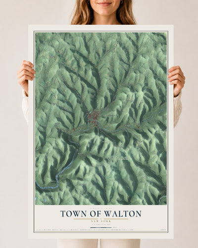 Walton, New York map print, 24" x 36" Archival Matte Print mockup