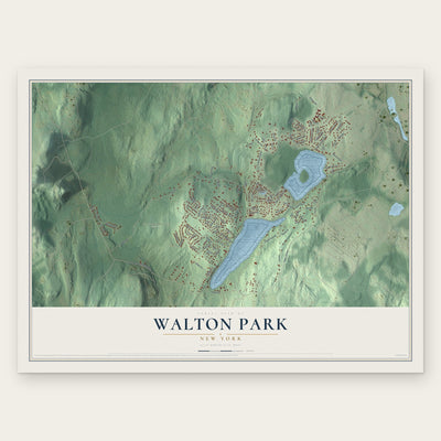 Walton Park, New York map print, the full design
