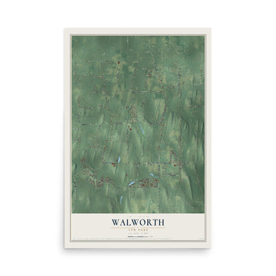 Walworth, New York map print, 12" x 18" Archival Matte Print mockup