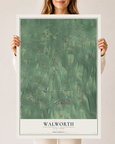 Walworth, New York map print, 24" x 36" Archival Matte Print mockup