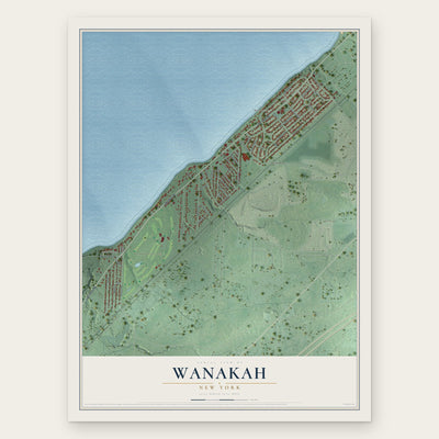 Wanakah, New York map print, the full design