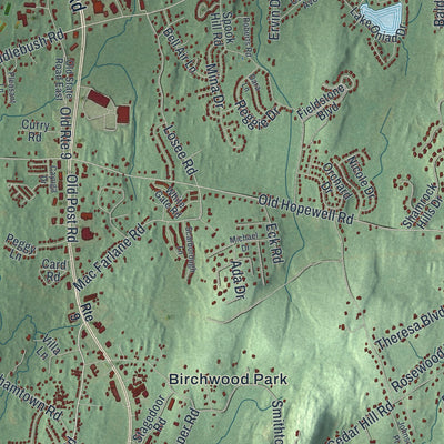 Close-up 1 of the Wappinger, New York map artwork