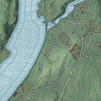 Close-up 2 of the Wappinger, New York map artwork
