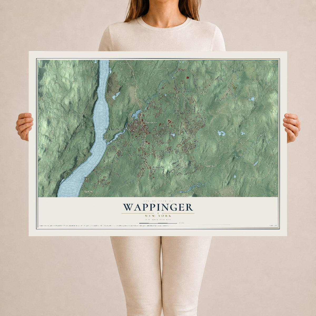 Wappinger, New York map print, 24" x 36" Archival Matte Print mockup