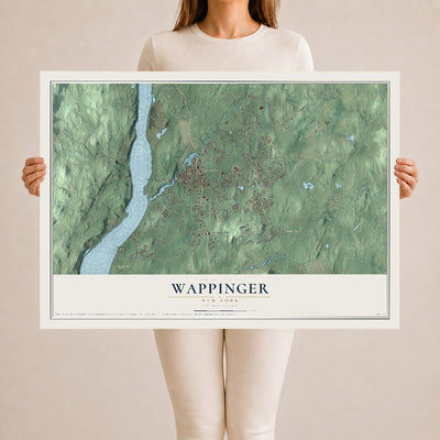 Wappinger, New York map print, 24" x 36" Archival Matte Print mockup