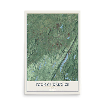 Warwick, New York map print, 12" x 18" Archival Matte Print mockup