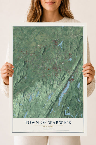 Warwick, New York map print, 18" x 24" Archival Matte Print mockup
