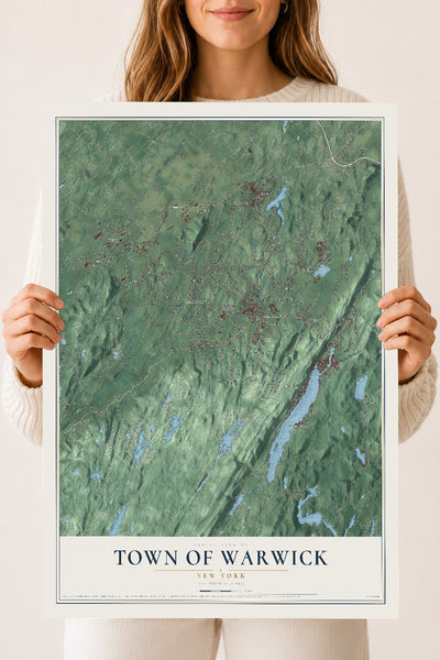 Map of the Town of Warwick, New York, 18 x 24 inch unframed archival matte print