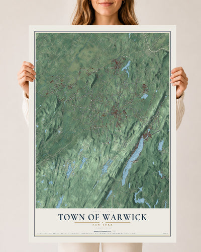 Map of the Town of Warwick, New York, 24 x 36 inch unframed archival matte print