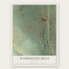 Washington Mills, New York map print, the full design
