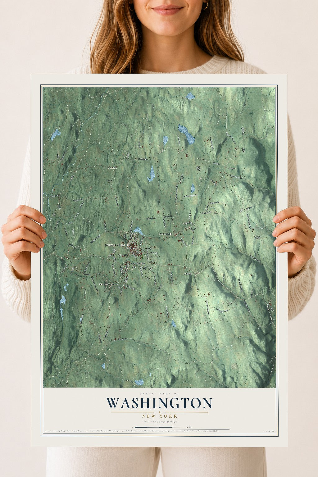 Washington, New York map print, 18" x 24" Archival Matte Print mockup