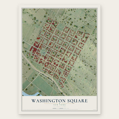 Washington Square, New York map print, the full design