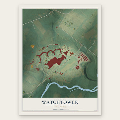 Watchtower, New York map print, the full design