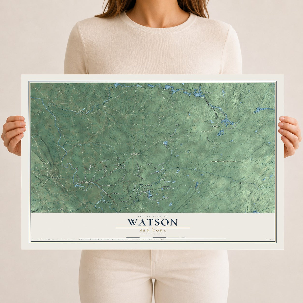 Watson, New York map print, 12" x 18" Archival Matte Print mockup