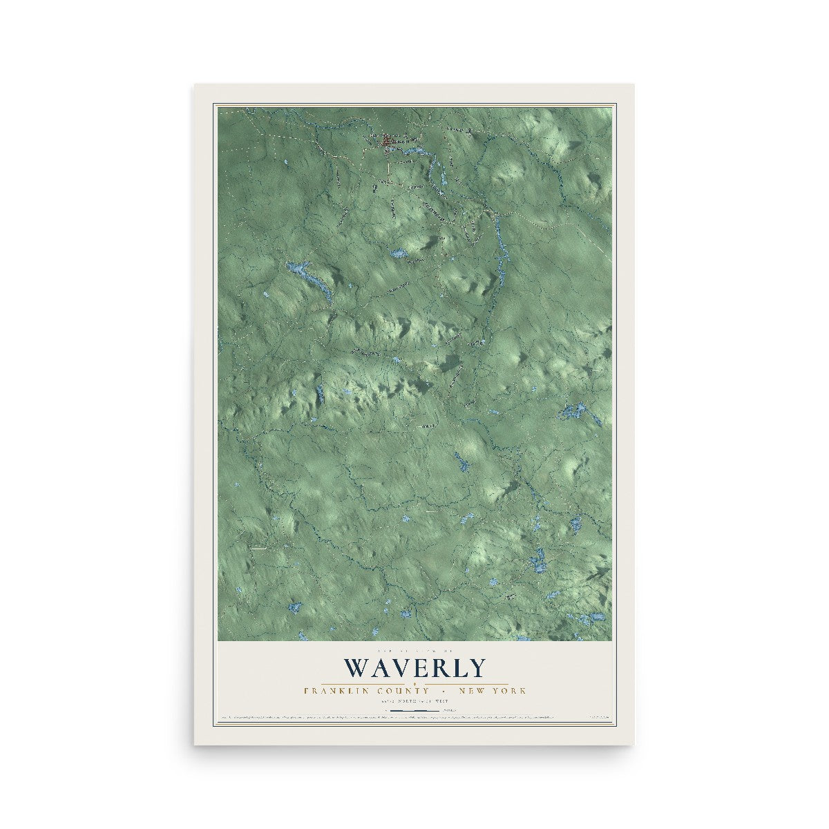 Waverly, New York map print, 12" x 18" Archival Matte Print mockup