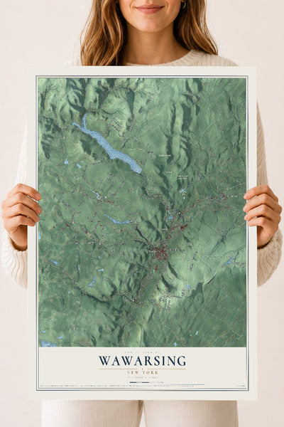 Wawarsing, New York map print, 18" x 24" Archival Matte Print mockup